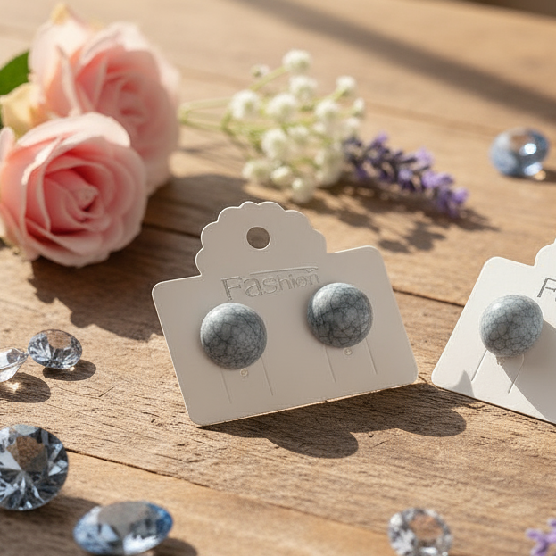 Imitation Gemstone Earrings (14mm)