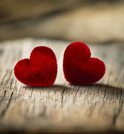Red Velvet Heart Earrings