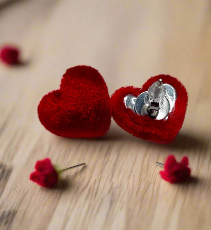 Red Velvet Heart Earrings