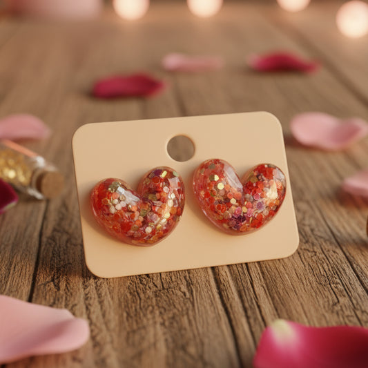 Confetti Heart Earrings (19mm)