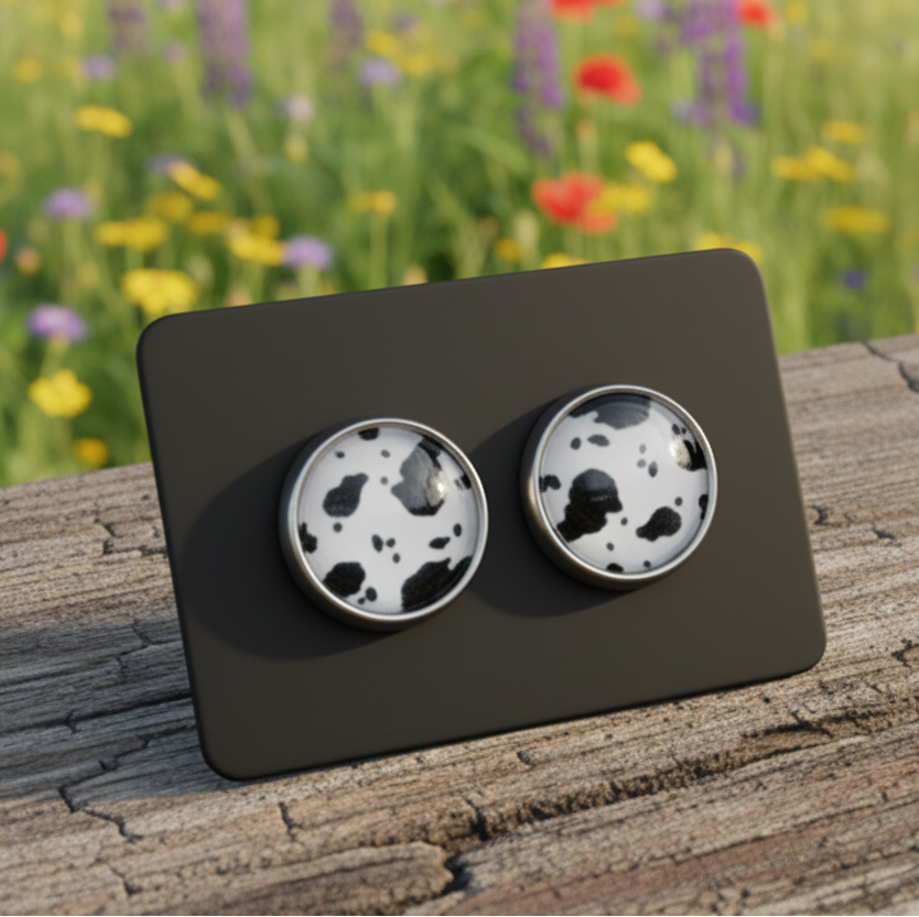 Cow Print Earrings (12mm)
