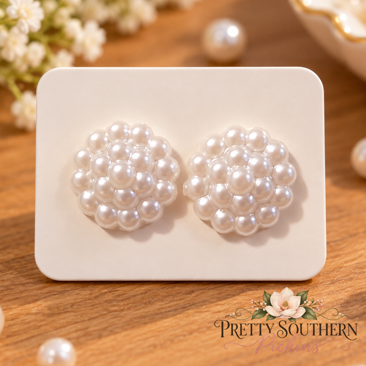 Pearly Cluster Earrings (13mm)