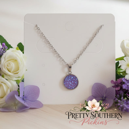 Purple Imitation Druzy Necklace
