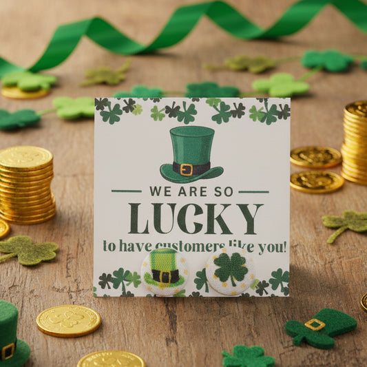 We are So Lucky Card with 13mm Earrings